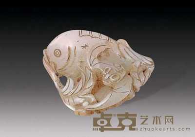 清 玉鱼 长4.6cm